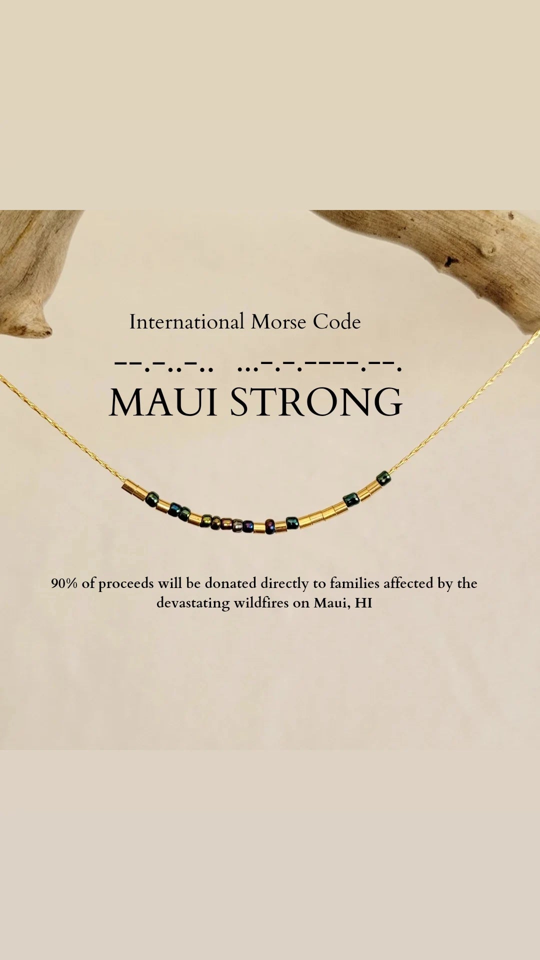 Maui Strong Morse Code Bracelet.