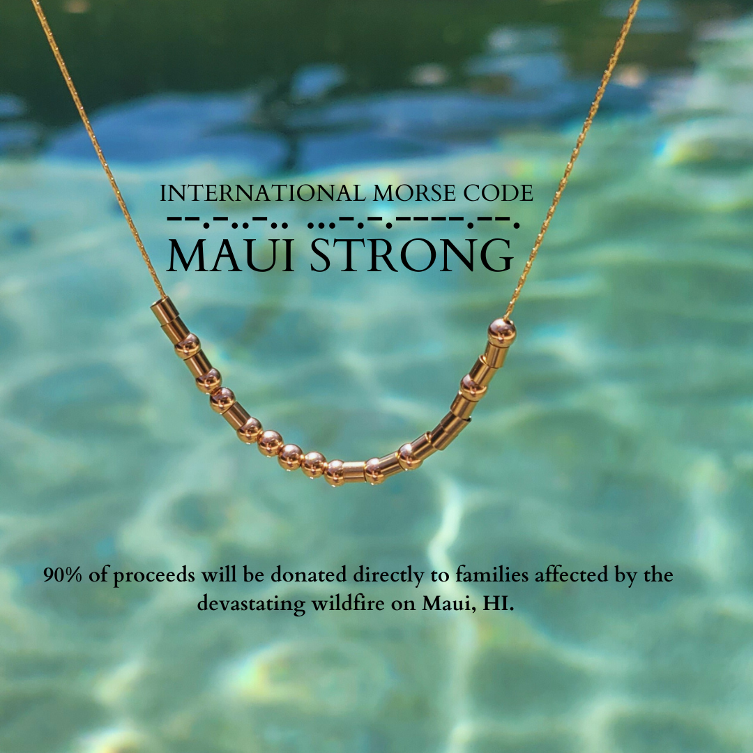 Maui Strong Morse Code Necklace #1