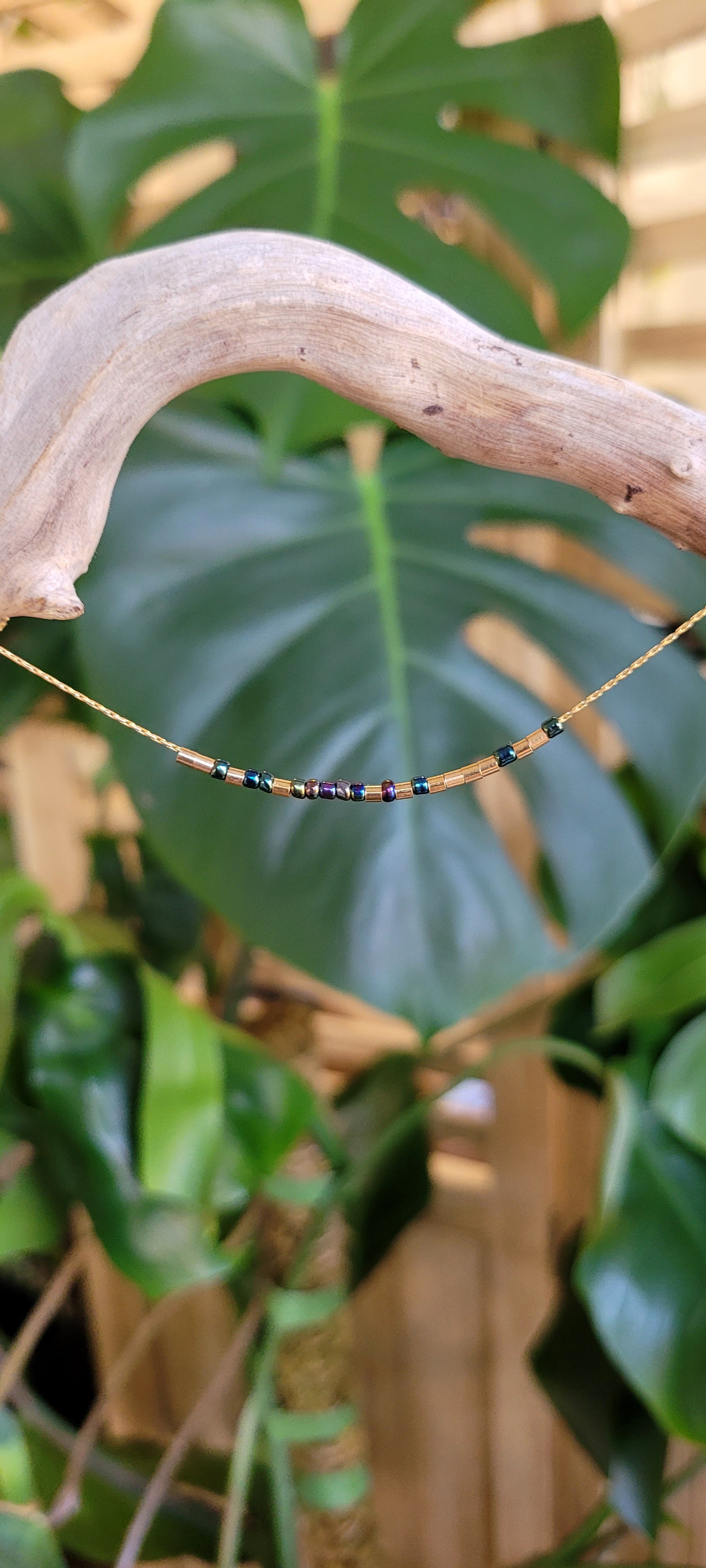 Maui Strong Morse Code Necklace Seed Beads